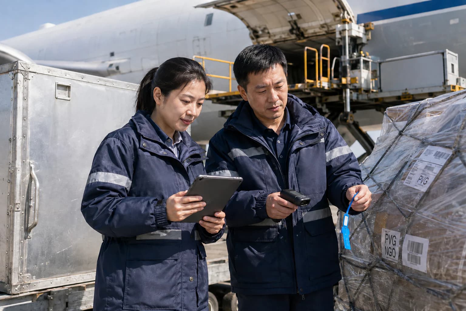 Freight agent coordinating customs documents and destination handover for DDP cargo